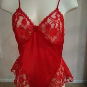 Faris satin and lace teddy NWOT